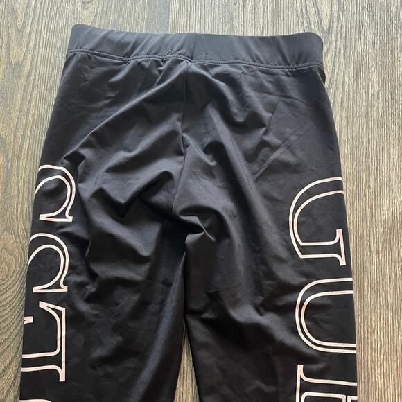NWOT Guess Crop Leggings High Rise Elastic Waist Pull-On Logo Print Black Size M - Picture 10 of 10